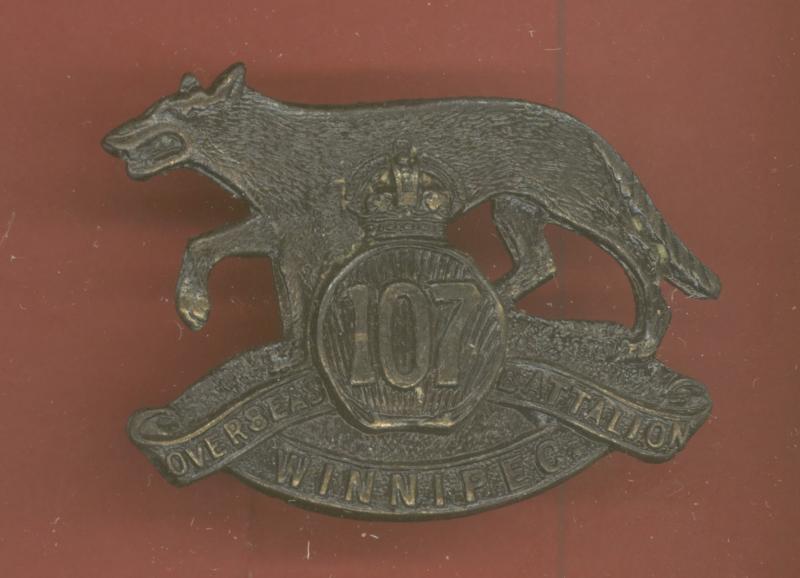 Canadian 107th Winnipeg Bn. WW1 CEF cap badge