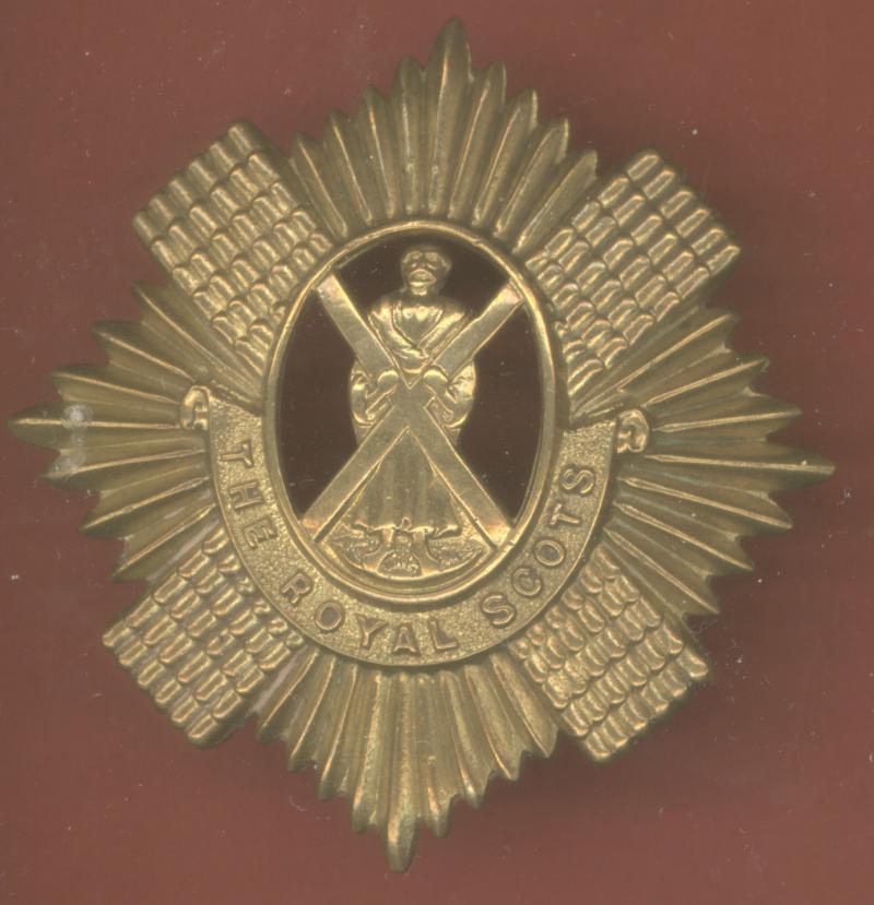 Scottish Royal Scots WW1 economy glengarry badge