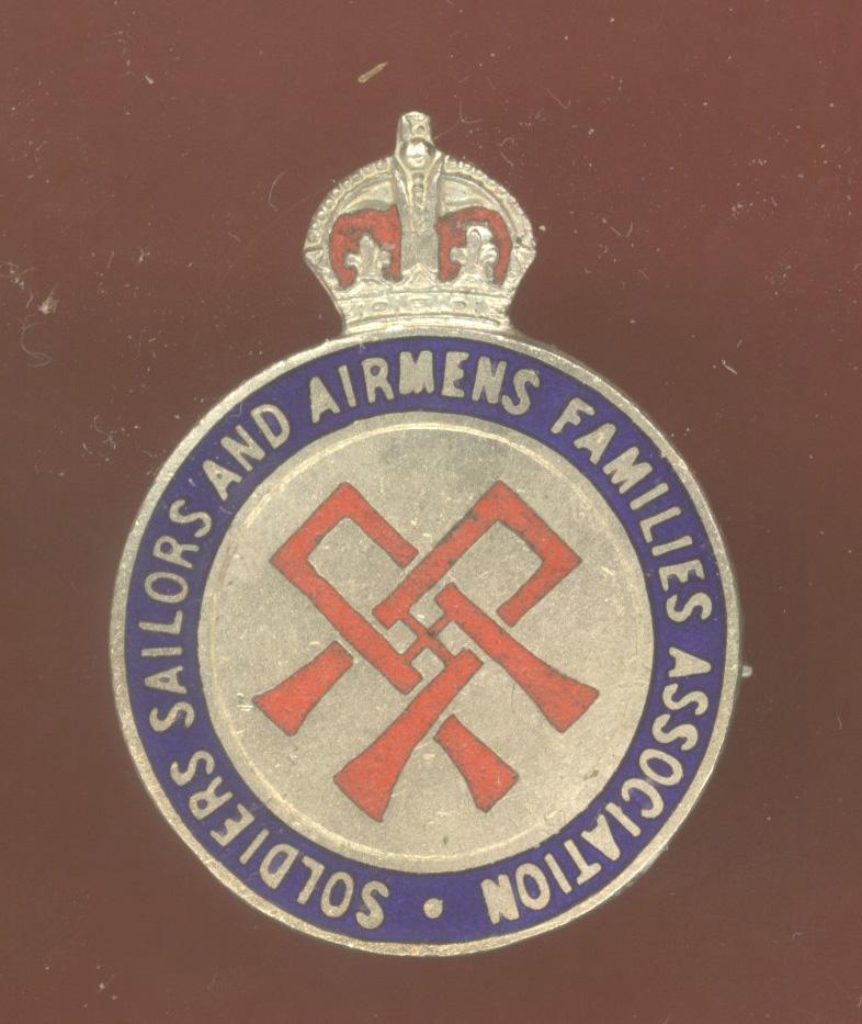 Soldiers Saliors & Airmens Families Association lapel badge