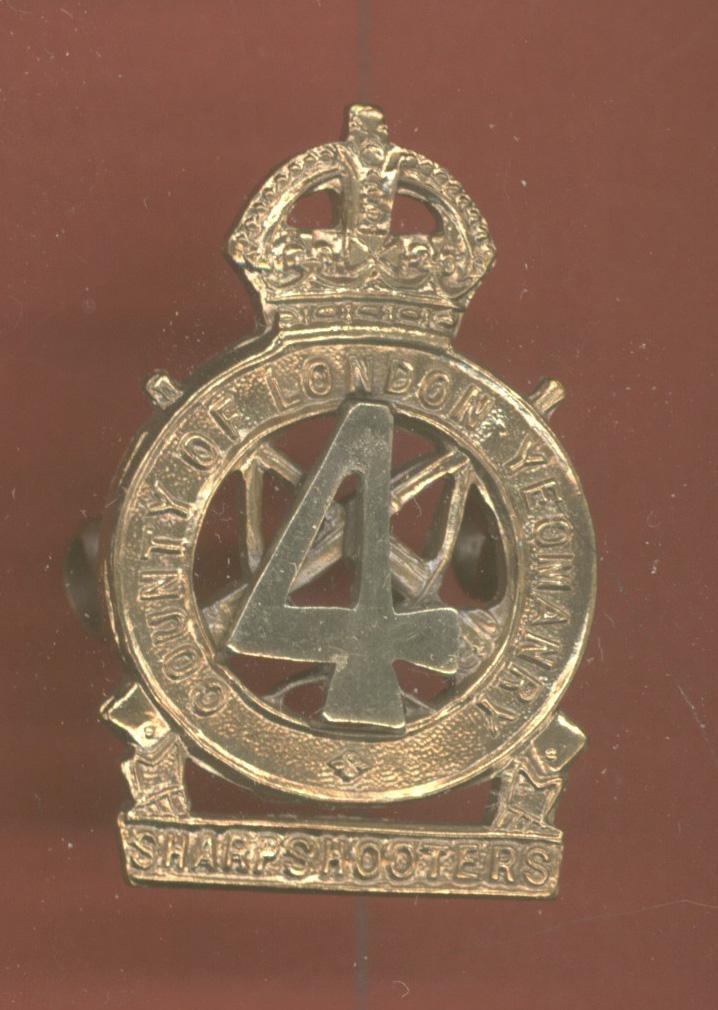 4th County of London Yeomanry WW2 beret badge