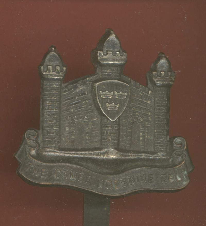 Cambridgeshire Regiment blackened cap badge