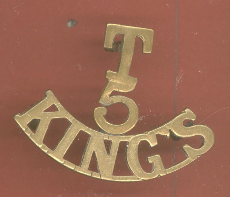 T / 5 / KING'S WW1 King's Liverpool Regiment shoulder title