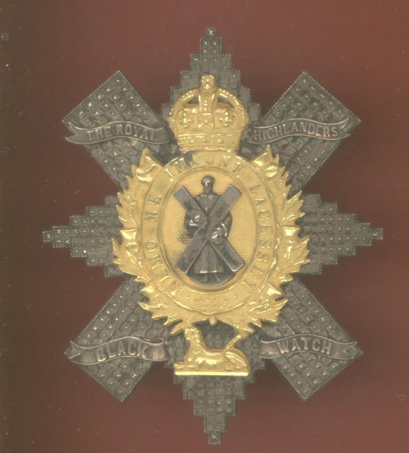 Scottish. Black Watch (Royal Highlanders) WW1 Officer glengarry badge