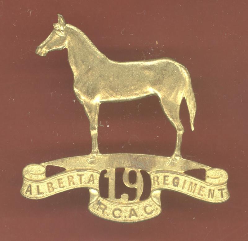 Canadian 19th Alberta Armoured Car Regiment Cap Badge