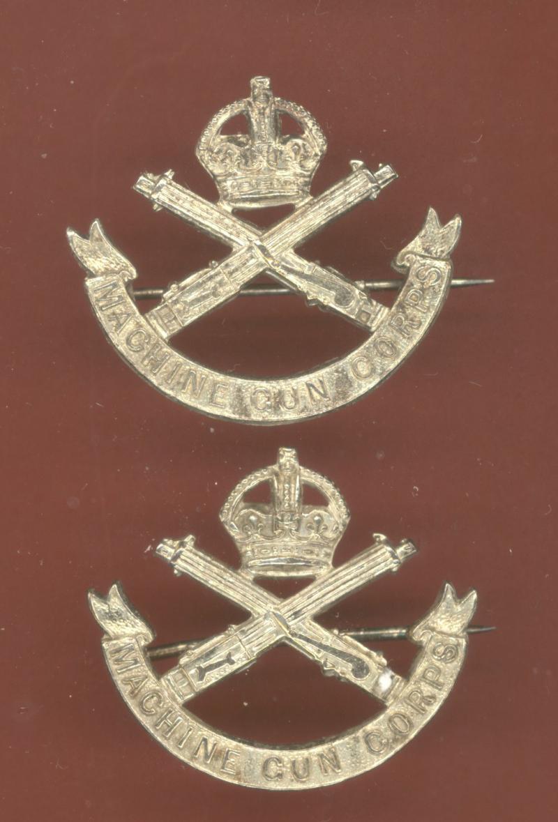 Machine Gun Corps WW1 Officer's collar badges