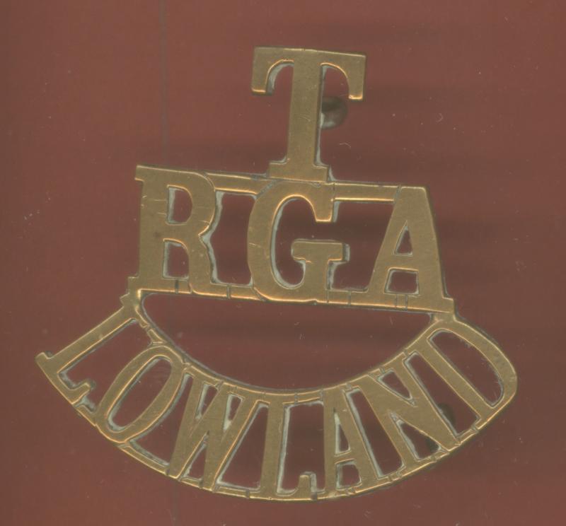 T / RGA / LOWLAND Royal Garrison Artillery shoulder title