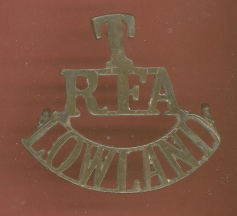 T / RFA / LOWLAND WW1 OSD shoulder title
