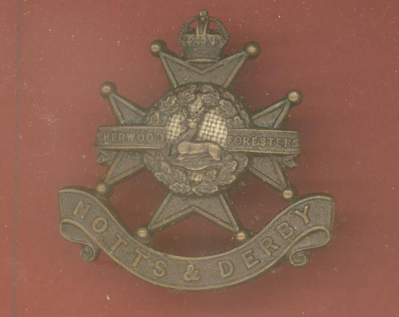 The Sherwood Foresters Notts & Derby Regt. WW1 Officer's OSD cap badge