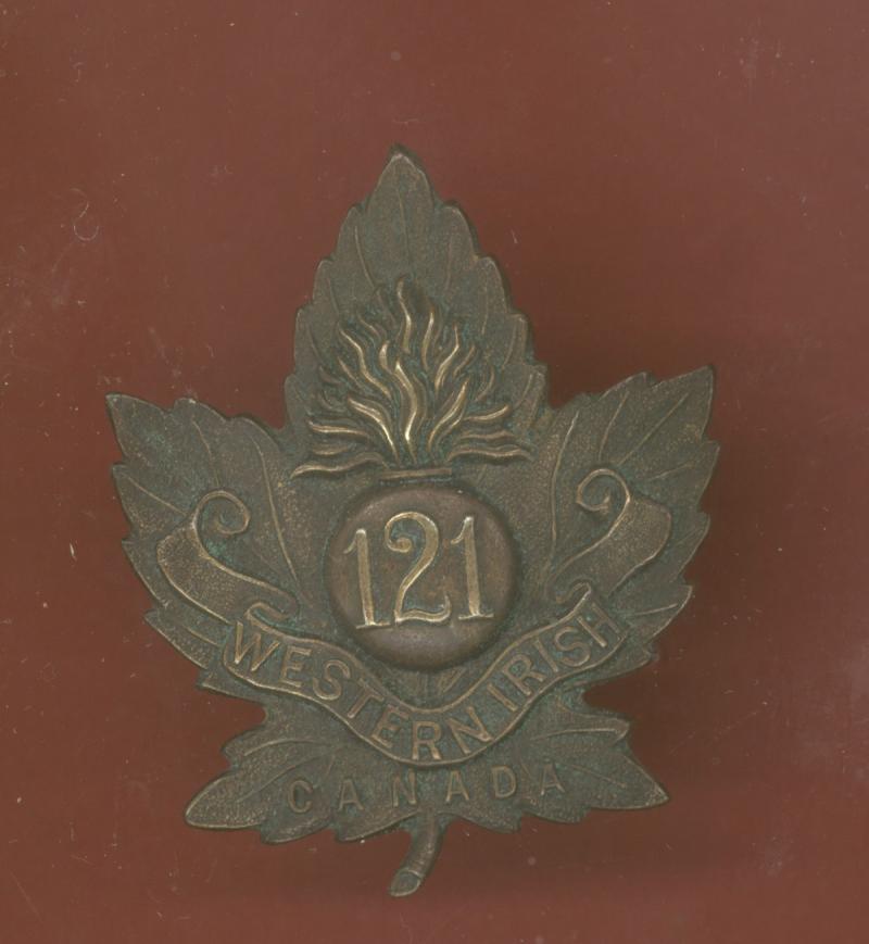 Canadian 121st Western Irish Bn. WW1 CEF cap badge