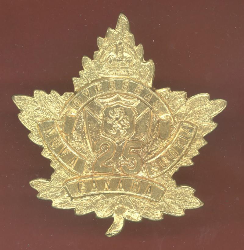 Canadian 25th Nova Scotia Bn. WW1 CEF cap badge
