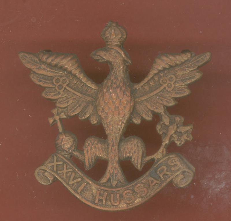 26th Hussars WW2 OR's cap badge