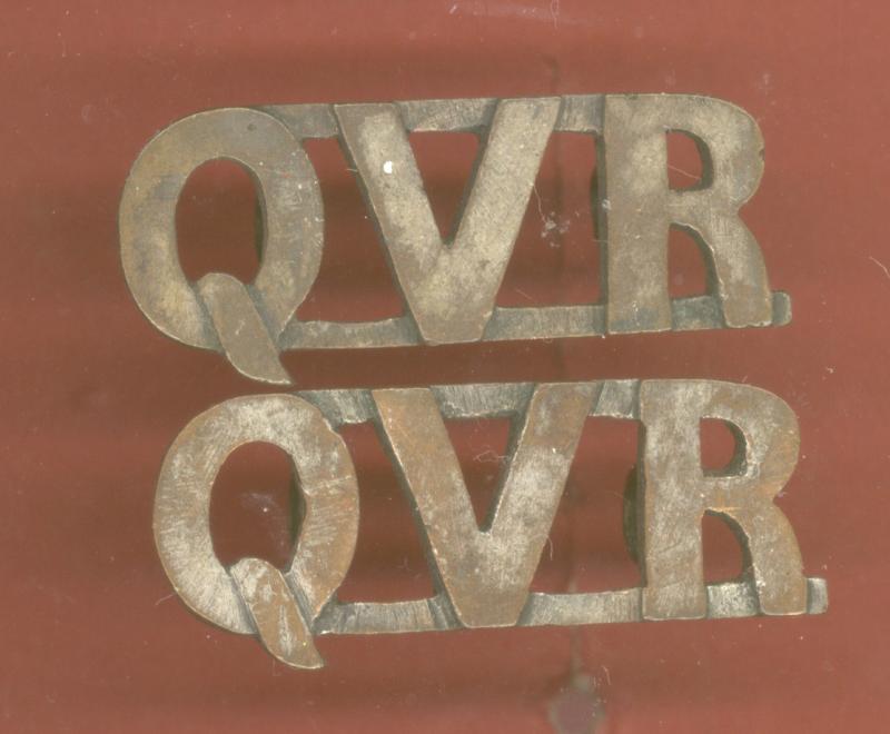 Q.V.R. Queen Victoria's Rifles Officer shoulder titles