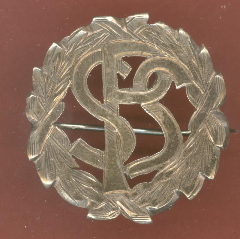 Sudan Defence Force Political Service Officer's HM silver cap / pagri badge.