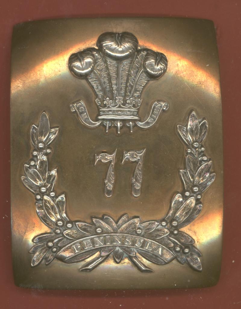 77th (East Middlesex) Regiment of Foot Officer’s Shoulder Belt Plate.