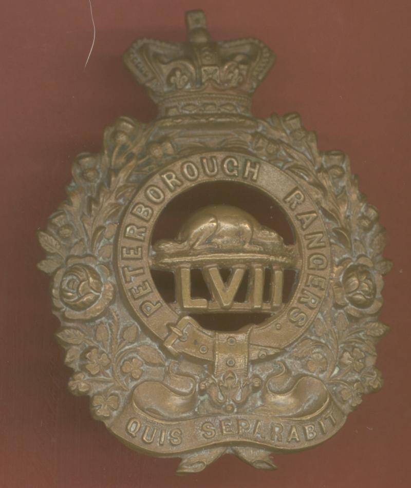 Canadian Militia .57th Peterborough Rangers Battalion Victorian cap badge.