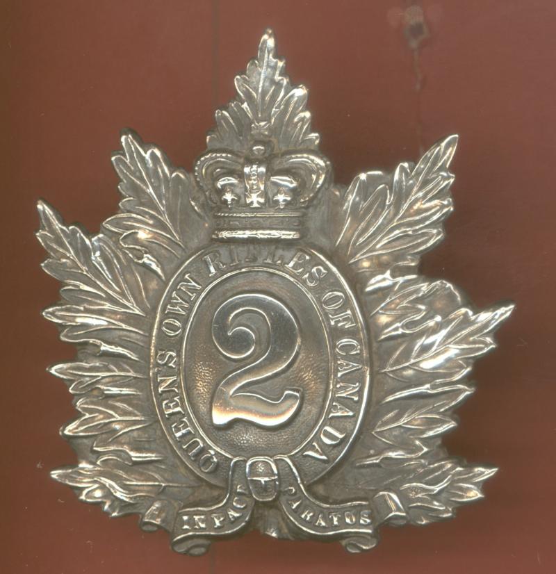 Canadian Militia 2nd Queen's Own Rifles of Canada Victorian Officer's glengarry badge