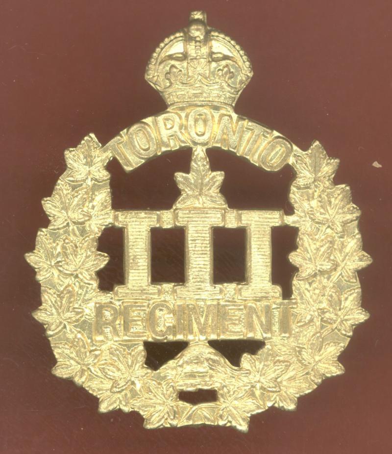 Canadian 3rd Toronto Battn. WW1 CEF cap badge