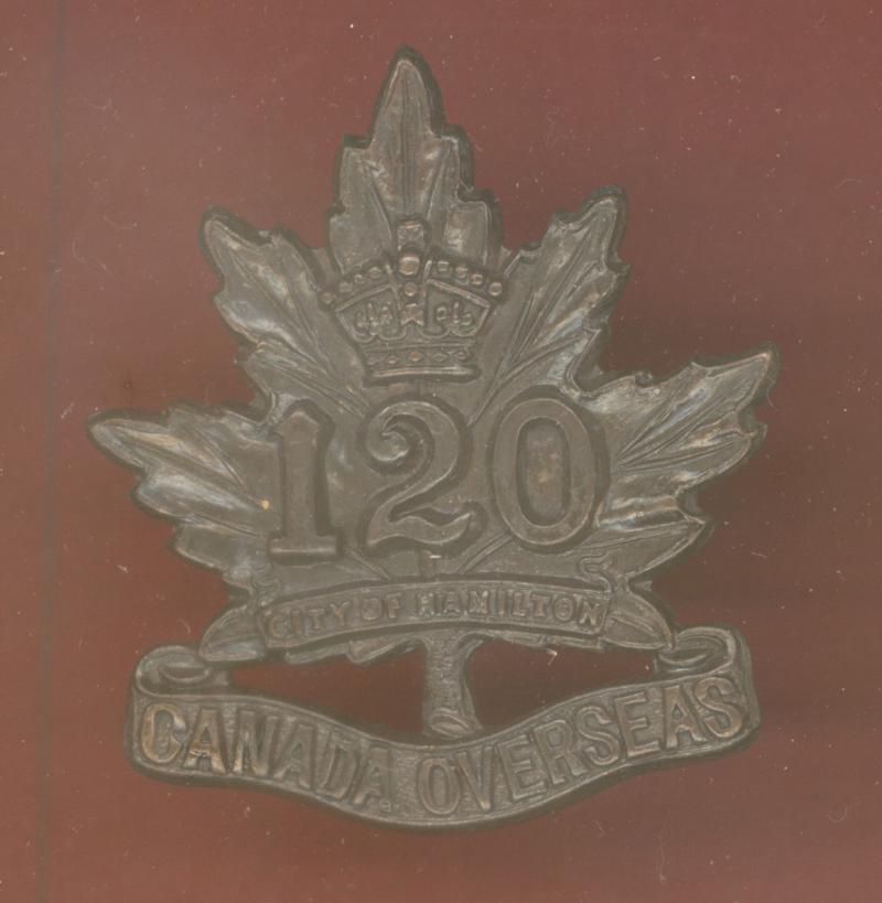 Canadian 120th Hamilton Bn. WW1 CEF cap badge