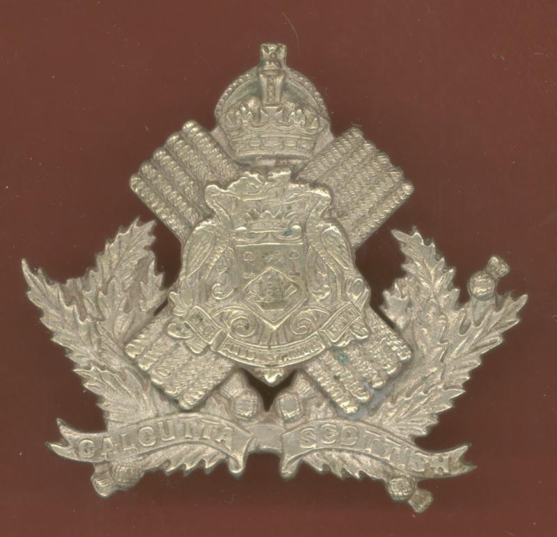 Indian Army. Calcutta Scottish Volunteers WW1  glengarry badge