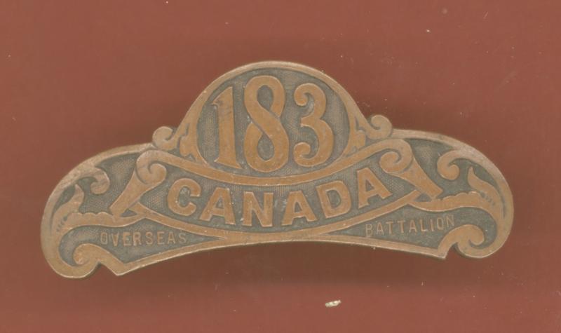 Canadian 183rd Manitoba Beavers Bn. WW1 CEF shoulder title