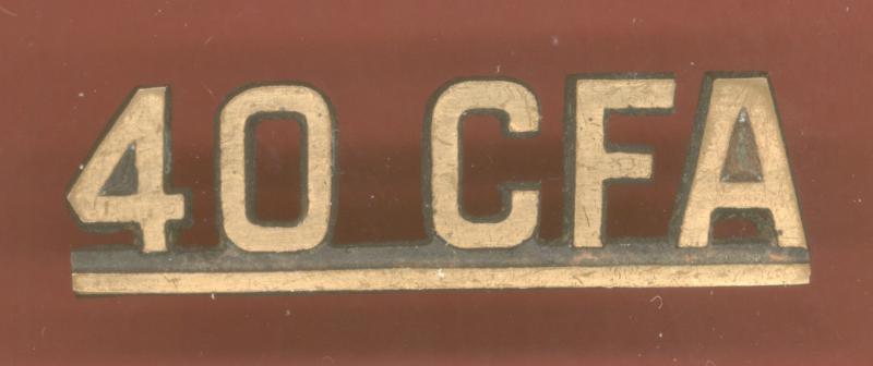 Canadian 40 C.F.A. Canadian Field Artillery WW1 CEF shoulder title