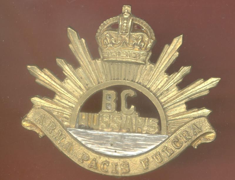 Canadian The  British Columbia Hussars Cap Badge