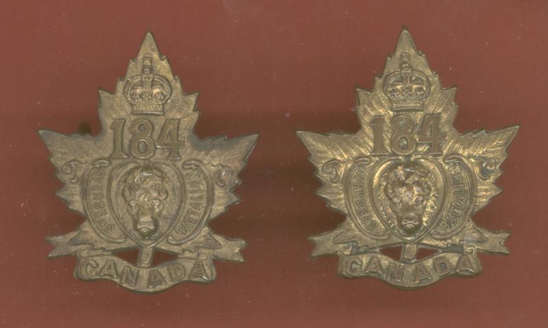 Canadian 184th Lisgar, Manitoba Bn. Collar Badges