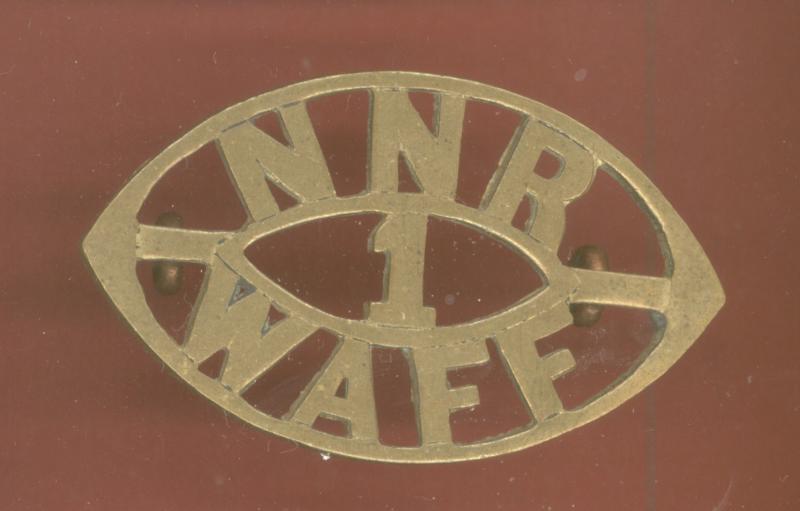 N.N.R. / 1 / W.A.F.F. West African Frontier Force WW1 shoulder title
