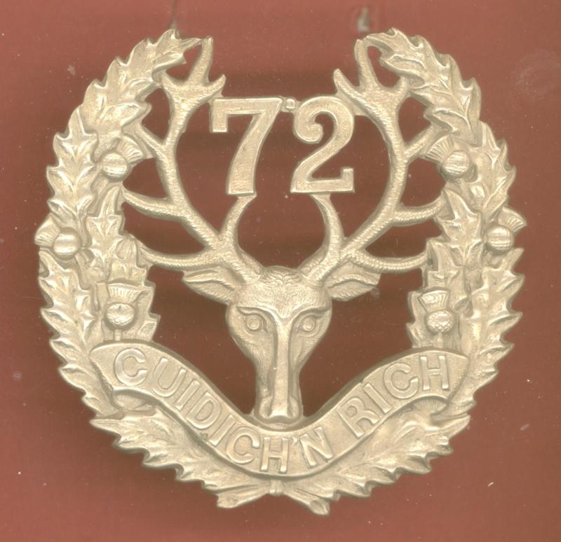 Canadian 72nd Bn. Seaforth Highlanders of Canada WW1 CEF glengarry badge