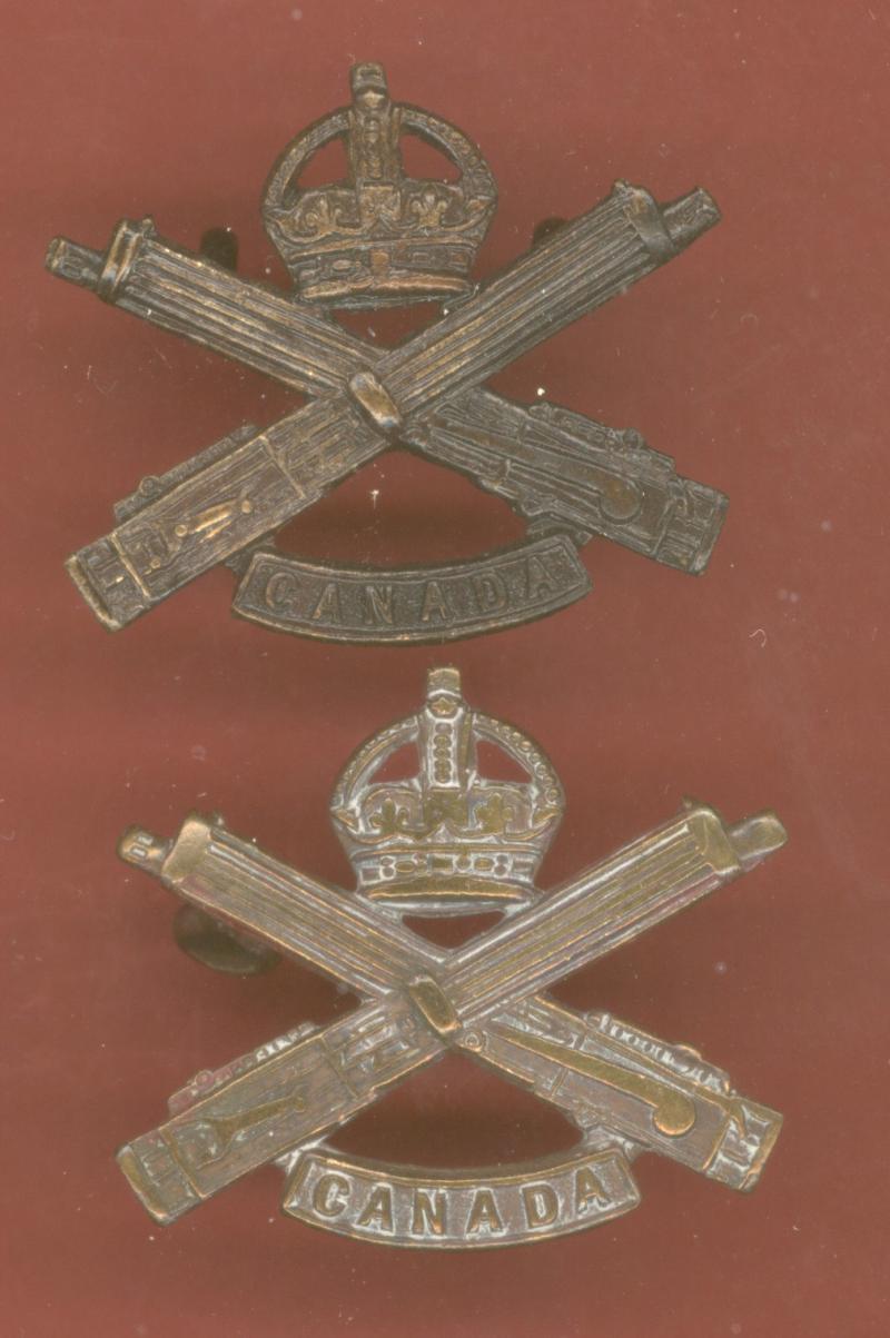 Canadian Machine Gun Corps WW1 CEF  collar badges