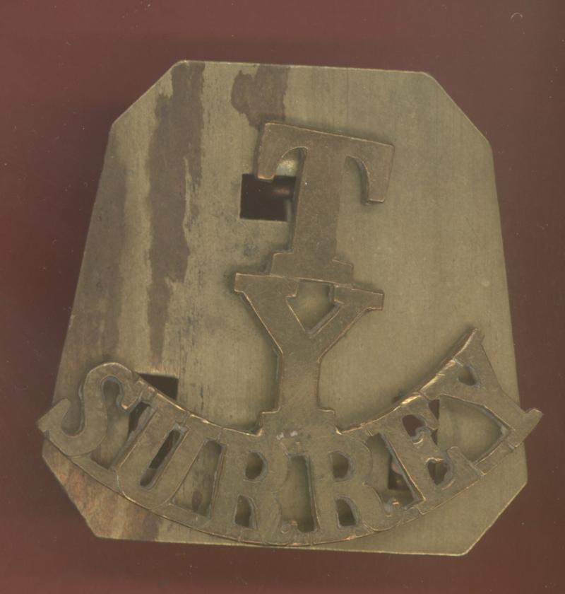 T / Y / SURREY Surrey Yeomanry WW1 shoulder title