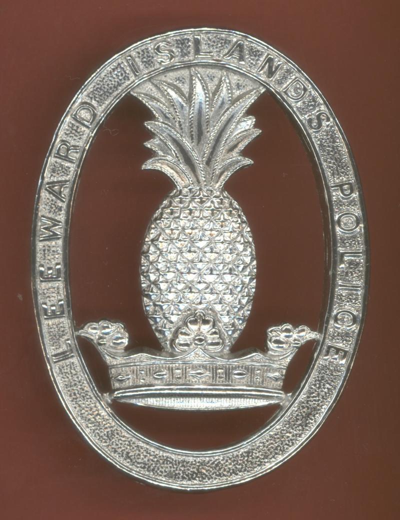British Colonial Leeward Islands  Police helmet plate