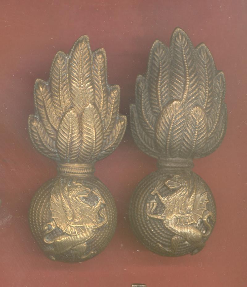 Royal Welsh Fusiliers Regiment WW1 Officer's OSD collar badges