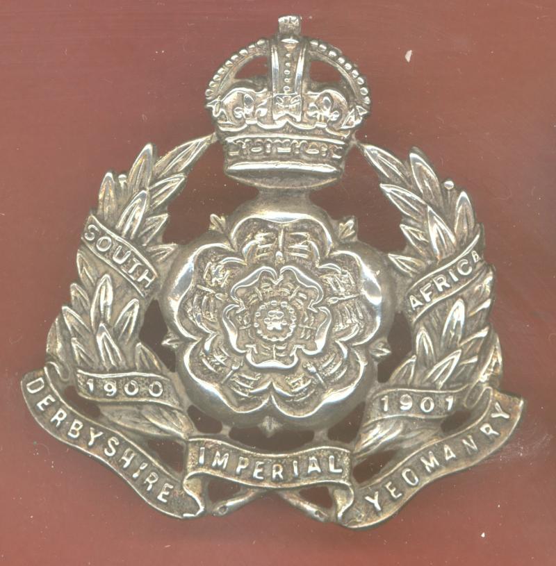 Derbyshire Imperial Yeomanry Officer’s / NCO's silver cap badge