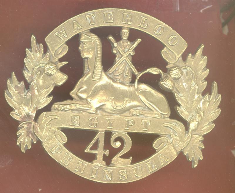 Scottish 42nd Royal Hldrs Regt of Foot Victorian OR's feather bonnet badge