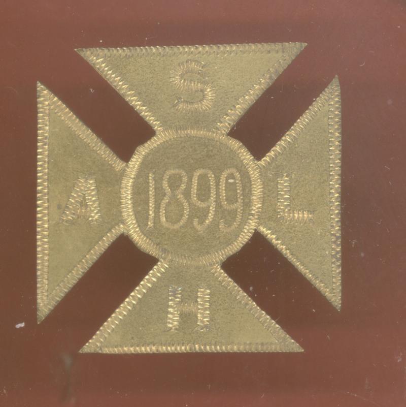 South African Light Horse sheet brass Boer War slouch hat badge