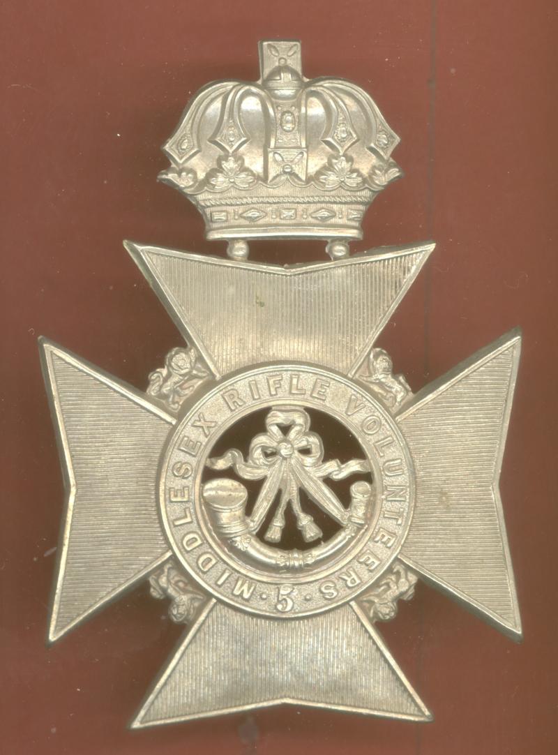 5th Middlesex Rifle Volunteers Victorian NCO’s helmet plate .