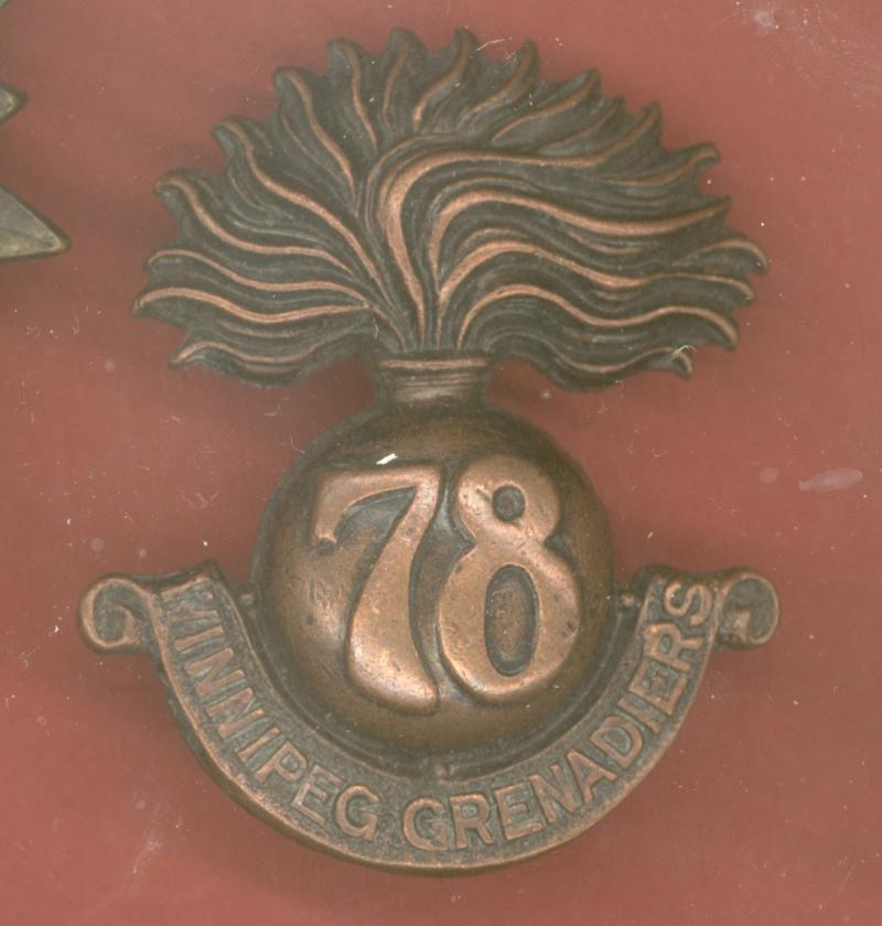 Canadian 78th (Winnipeg Grenadiers) Bn. WW1 CEF cap badge