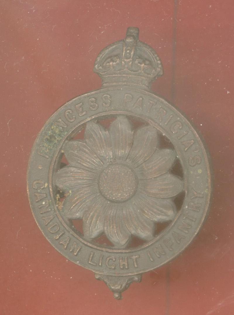 Princess Patricia's Canadian Light Infantry WW1 cap badge