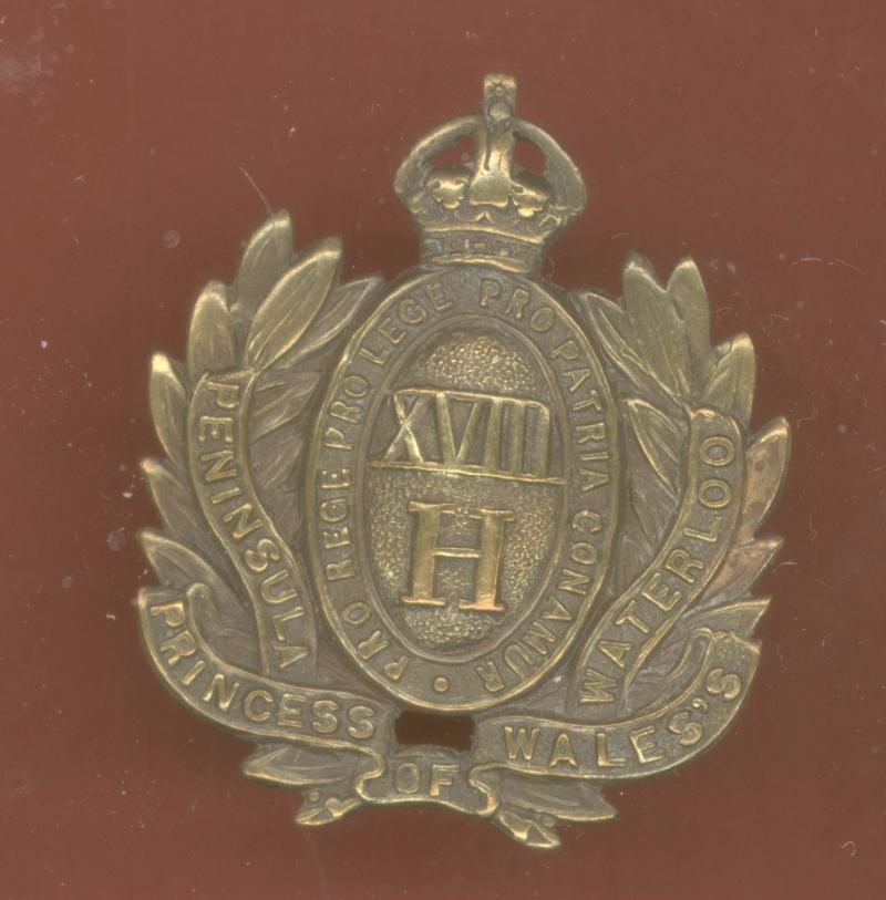 18th Hussars Edwardian OR's cap badge