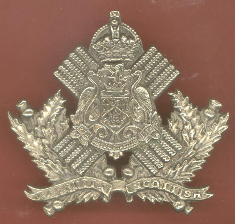 Indian Army. Calcutta Scottish Volunteers WW1 OR’s glengarry badge