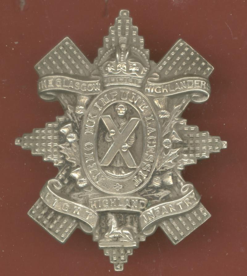 Scottish 1st Bn. Glasgow Highlanders WW2 OR's glengarry badge