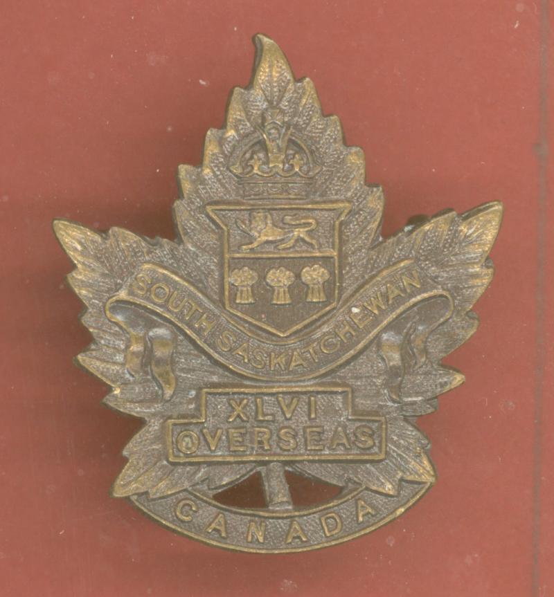Canadian 46th Regina, Saskatchewan Bn. WW1 CEF cap badge