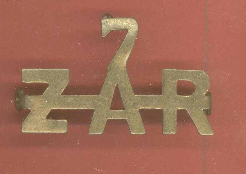 South African 7/ZAR 7th Zuid Afrikaans Ruiters WW1 shoulder title