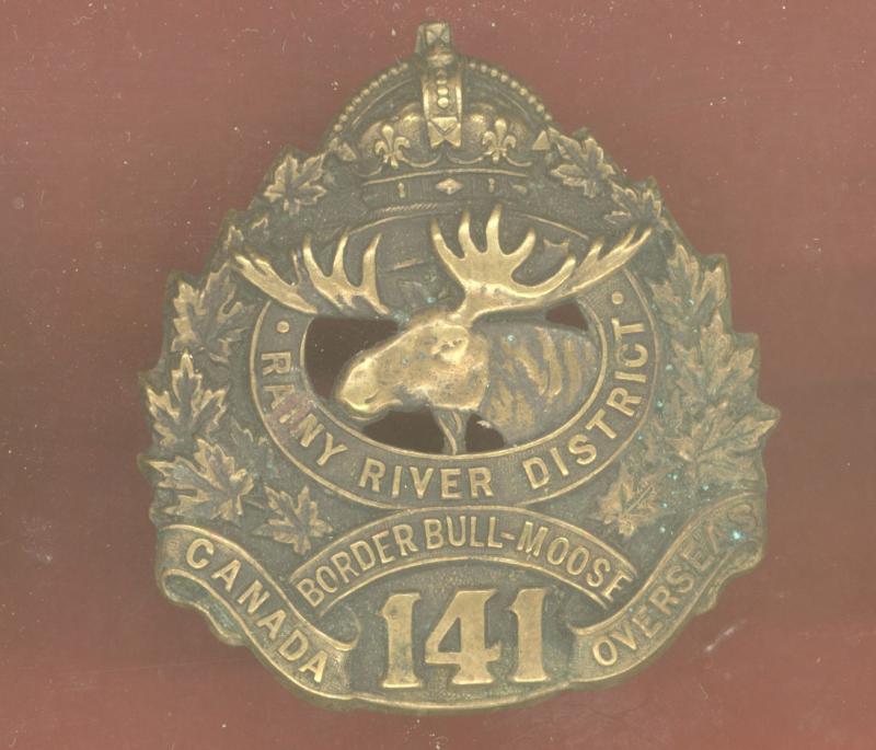Canadian 141st Rainy River Bn. WW1 CEF cap badge