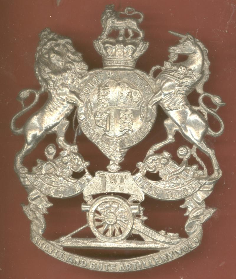 Scottish 1st Argyll & Bute Artillery Volunteers Victorian Officer's helmet plate