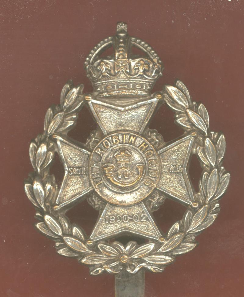 The Robin Hood Rifles NCO's cap badge
