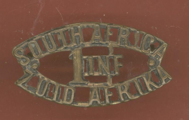 SOUTH AFRICA 1st INF ZUIDAFRIKA WW1 shoulder title