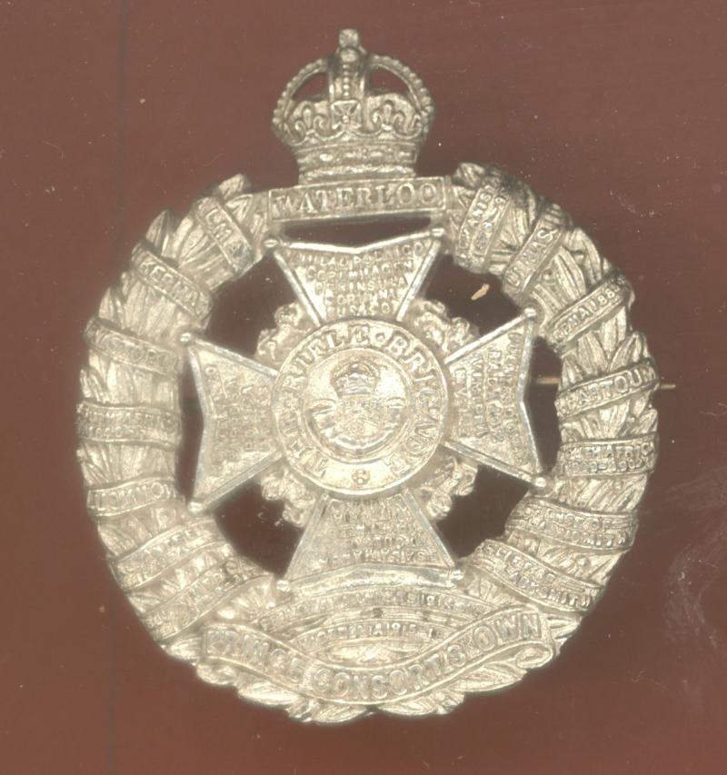The Rifle Brigade Prince Consort's Own WW2 Officer's hallmarked silver cap badge