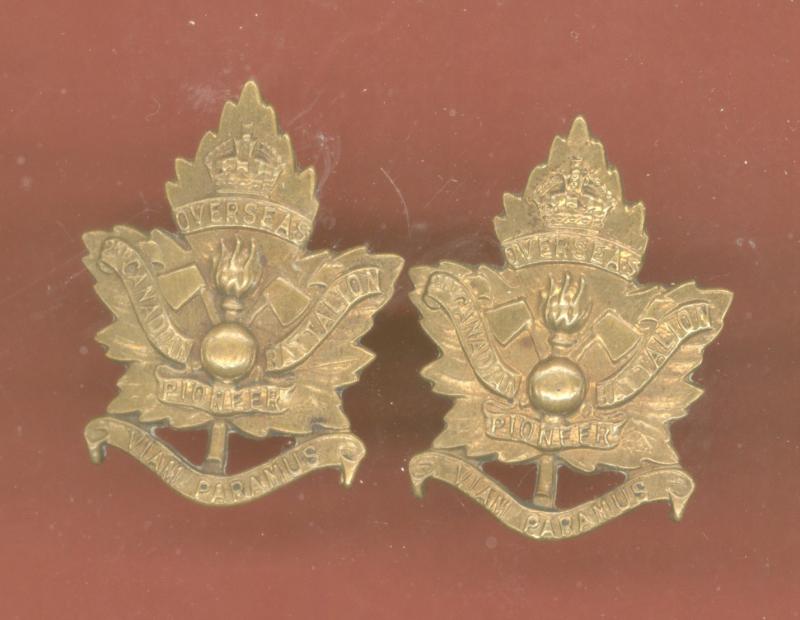 Canadian 2nd Pioneer Battalion WW1 CEF collar badges